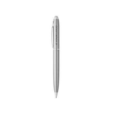 Twist-action pen in recycled stainless steel, black ink