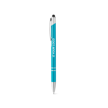 Aluminium touch pen ballpoint pen with blue ink