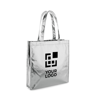 Shiny non-woven bag in silver or gold, 90 g/m2