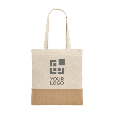 Tote bag with imitation jute details, 160 g/m2, Natural