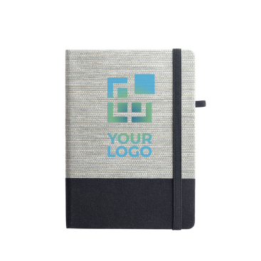 Notebook with cover made of straw and canvas, A5, Office