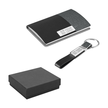 Elegant set with card holder and keyring