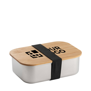 Airtight steel lunch box with bamboo lid, 800 ml, Scandi