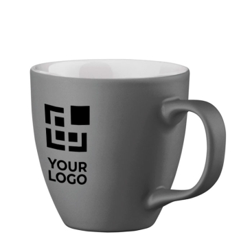 Mug with white interior, matte exterior, 460 ml