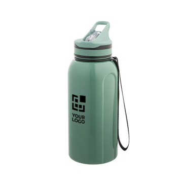 Plastic sports bottle with straw, 1.2 L