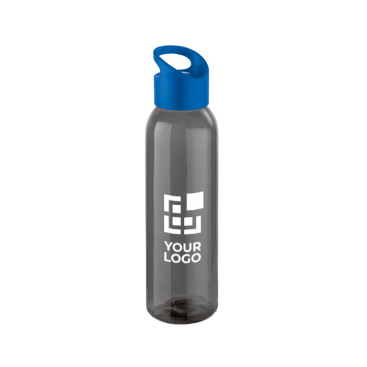 Elegant black company bottle with coloured lid, 600 ml