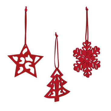 3-piece felt Christmas ornament set