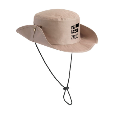 Safari-style polyester hat with ventilation holes