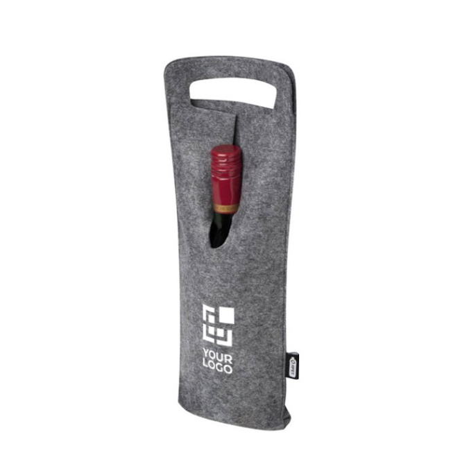 Recycled felt wine bag, soft and sturdy, 75 cl