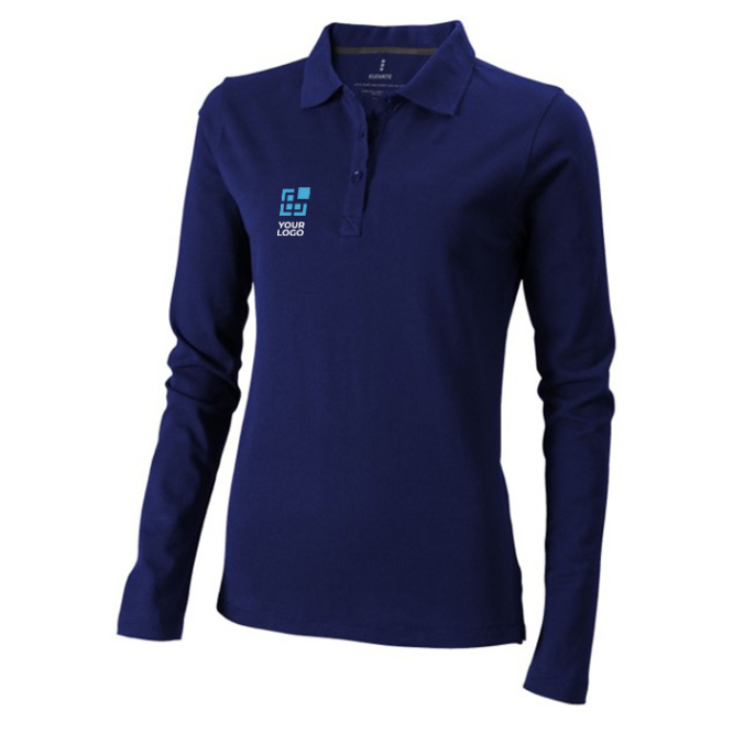 Women’s long-sleeve cotton polo shirt, 200 g/m², Elevate Life