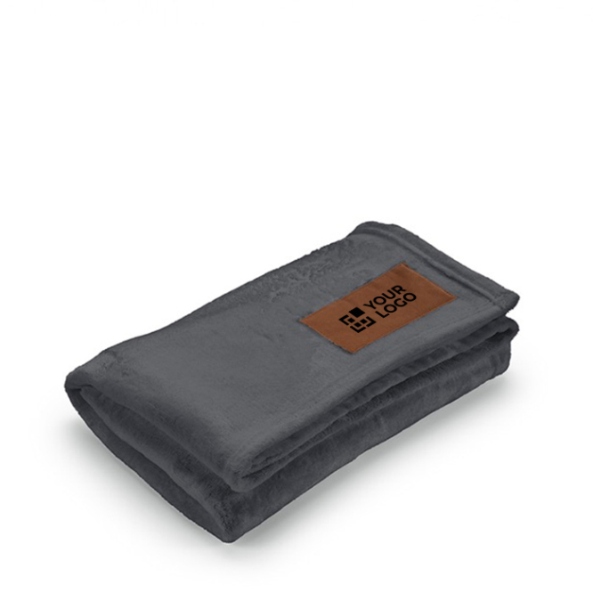 Extra soft blanket made of RPET with patch, 240 g/m2