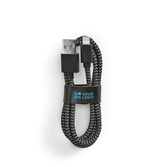 RPET charging cable with USB-A and Lightning connector, 1 m