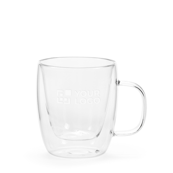 Double-walled borosilicate glass mug, 220 ml