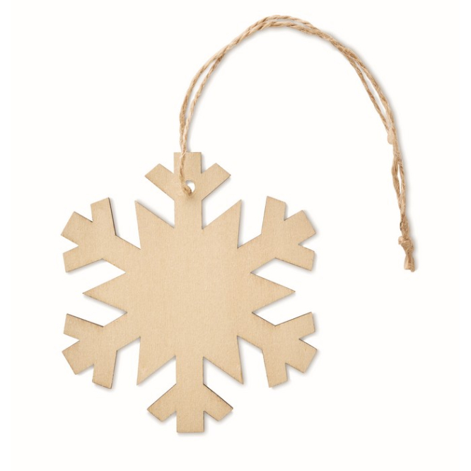 Wooden Christmas decoration in the shape of a snowflake