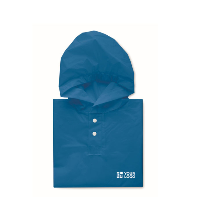 Children's raincoat made of PEVA with hood and button closure