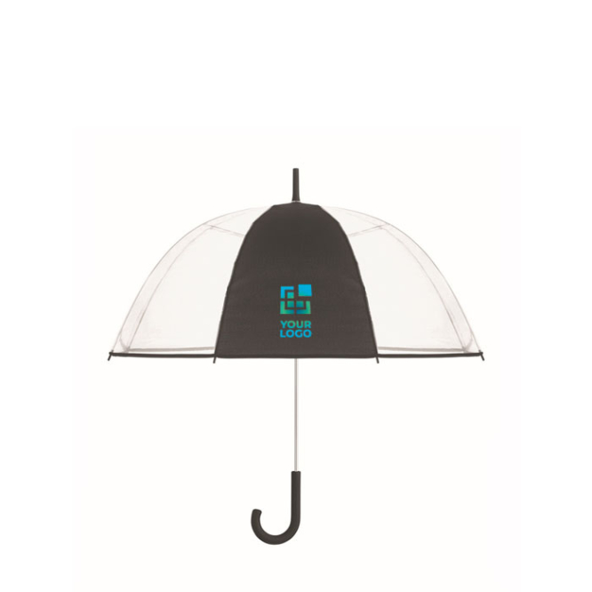 1 panel transparent umbrella with rubber handle, 23''