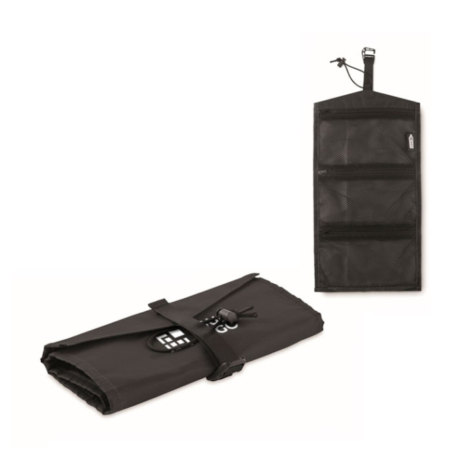 Roll bag with 3 compartments, convertible into toiletry bag