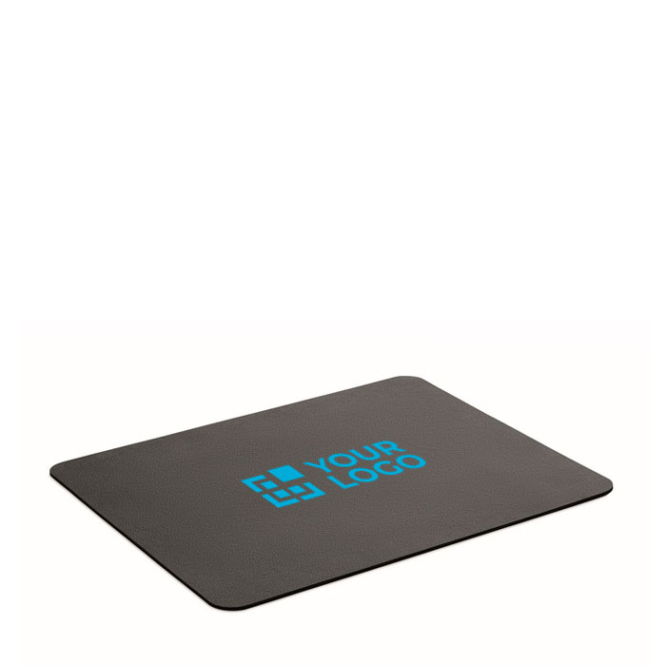 Black rectangular mouse pad made from recycled material