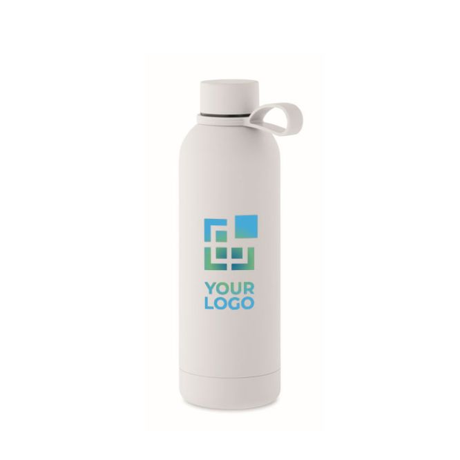 Recycled stainless steel thermal bottle with rubber finish, 500ml