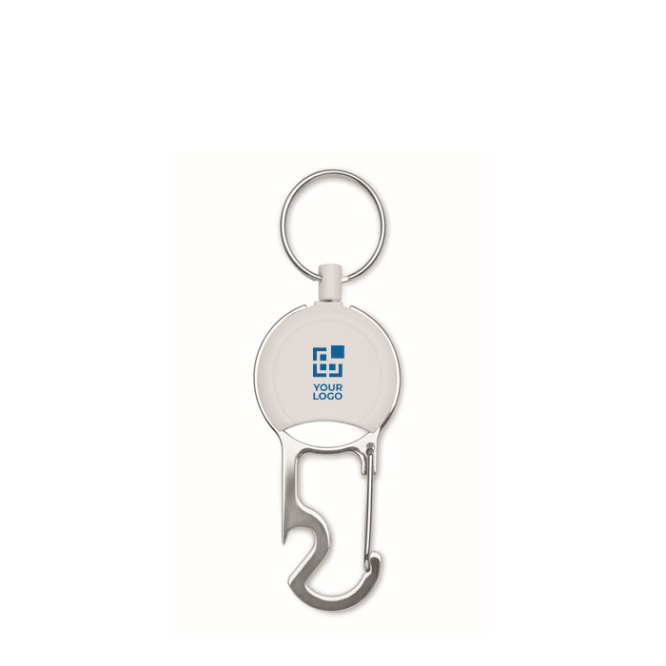 Retractable badge holder with keyring and bottle opener