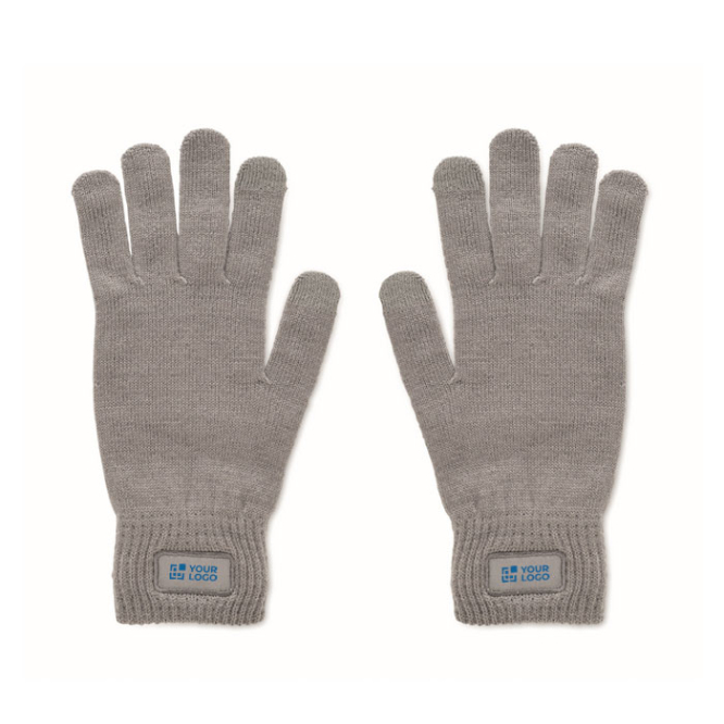 Recycled polyester gloves with patch