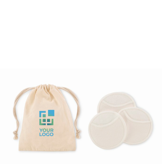 Bag with 3 reusable and washable facial cleansing pads