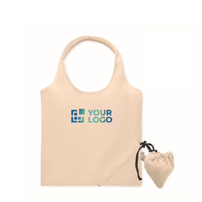 Foldable recycled cotton shopping bag, 140 g/m2