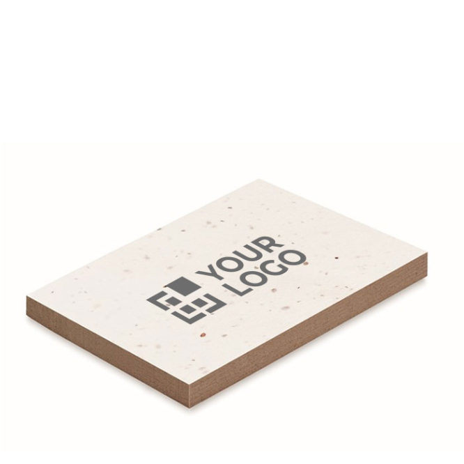 Memo pad with grass paper sticky notes and wildflower seeds