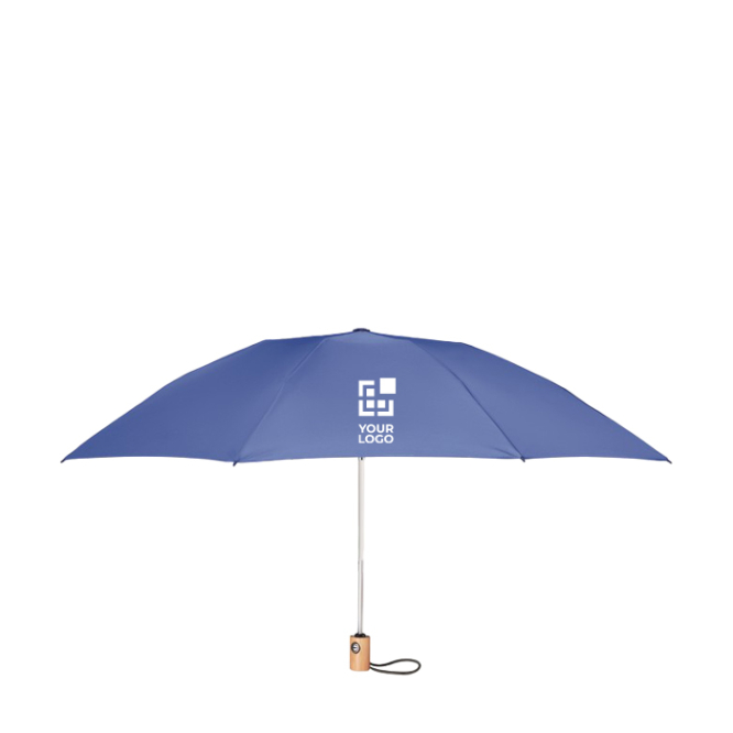 Foldable automatic pocket umbrella, RPET, bamboo handle, Ø 107