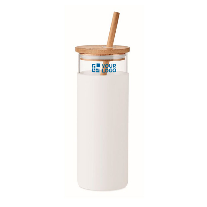 Cocktail glass, silicone sleeve, bamboo lid & straw, 450 ml