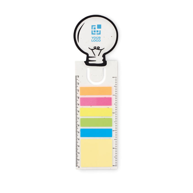 Bookmark with ruler, sticky notes and seeds for promotions