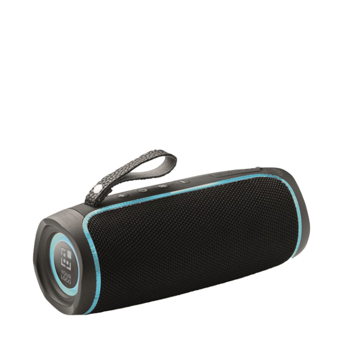 High-quality speaker with LED and splash protection, IPX4