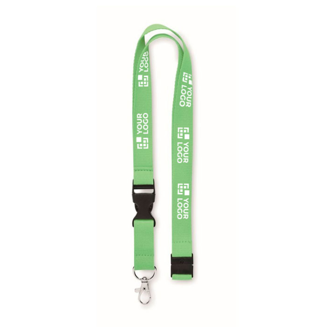 Lanyard with removable buckle and safety lock