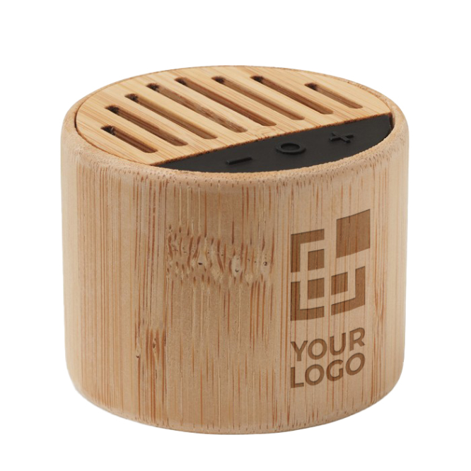 Wireless 5.3 Bluetooth speaker made of bamboo with LED light