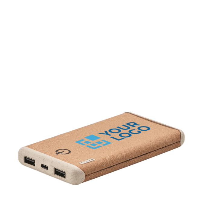 Charger in cork housing with quick charge function, 10,000 mAh