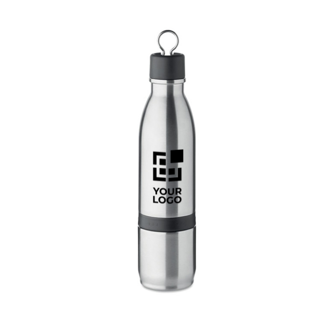 Thermal bottle with glass and hinged lid, 500 ml