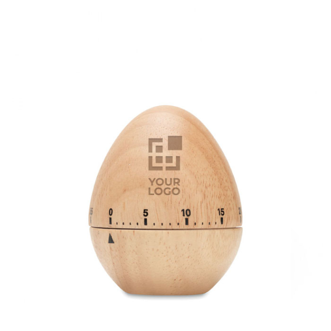 Original egg-shaped wooden kitchen clock