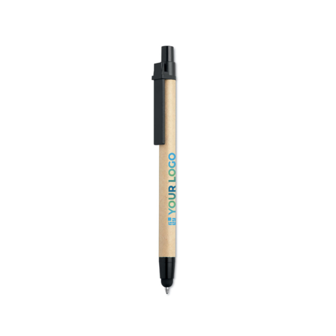 Pen & stylus, sustainably made of recycled cardboard, blue ink