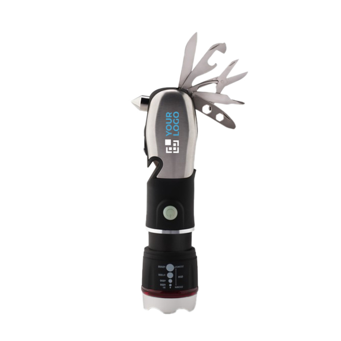 Hammer with multifunctional tool, 9 functions and flashlight