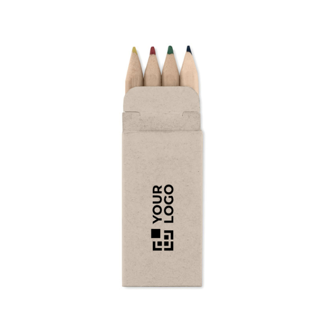 Box of 4 coloured pencils as a promotional gift for kids