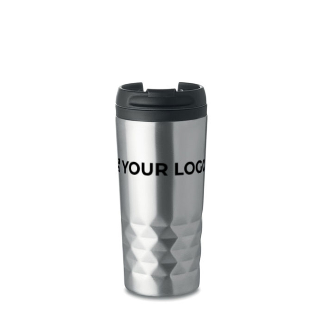 Have a thermos mug engraved in a geometric design, 280 ml