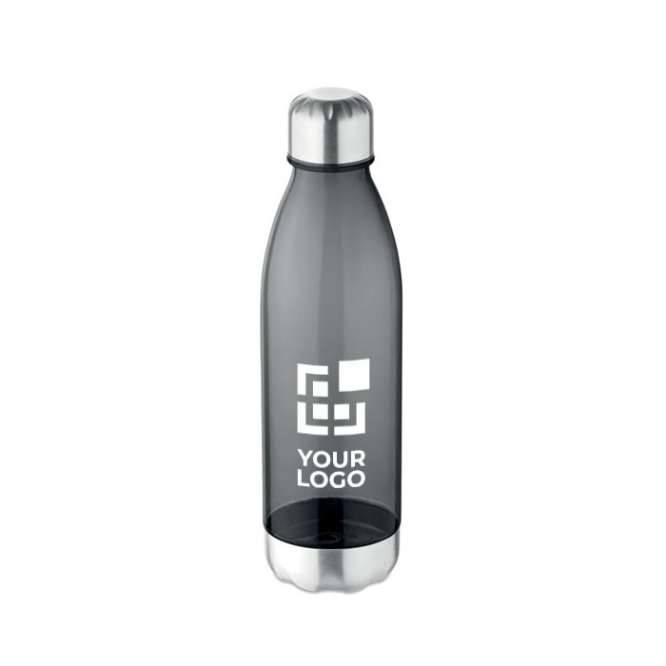 Plastic bottle with stainless steel base, BPA free, 600 ml