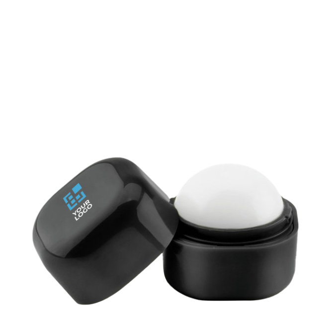 Ball-shaped lip balm in a box made of ABS, SPF 15