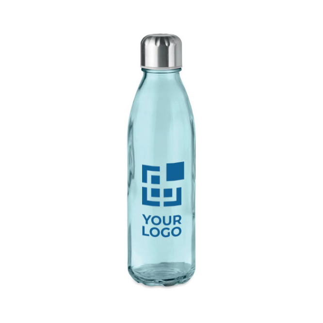 Coloured glass bottle with steel lid, 650 ml