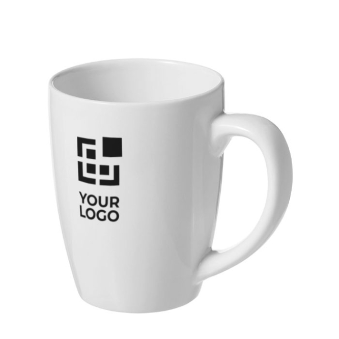 White ceramic mug with trendy design, 350 ml