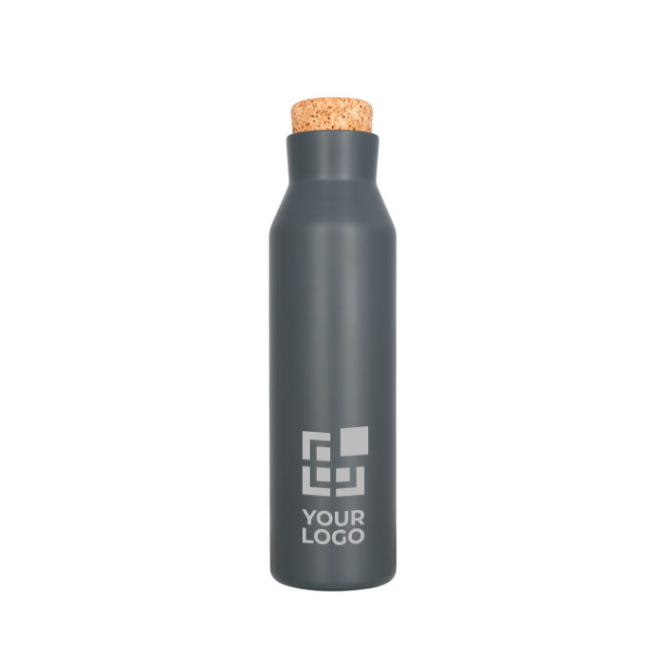 Steel bottle with cork lid, 590 ml