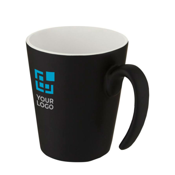 Two-tone ceramic mug with original handle, 360 ml