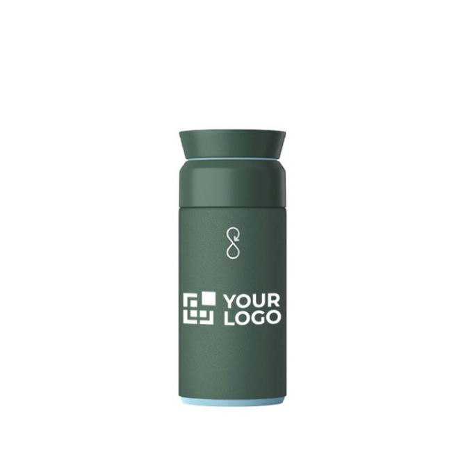 Stainless steel and recycled plastic thermos, 350 ml