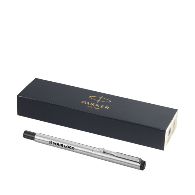 Steel roller Parker pen with exclusive design black ink, Vector Inox