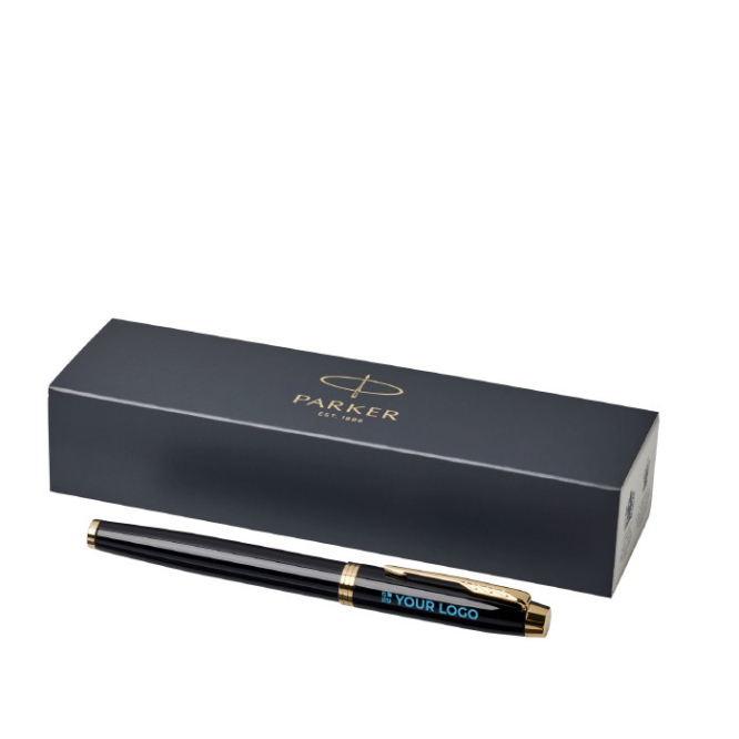 Bicolor metallic pen with golden finish blue ink, Parker IM Gold